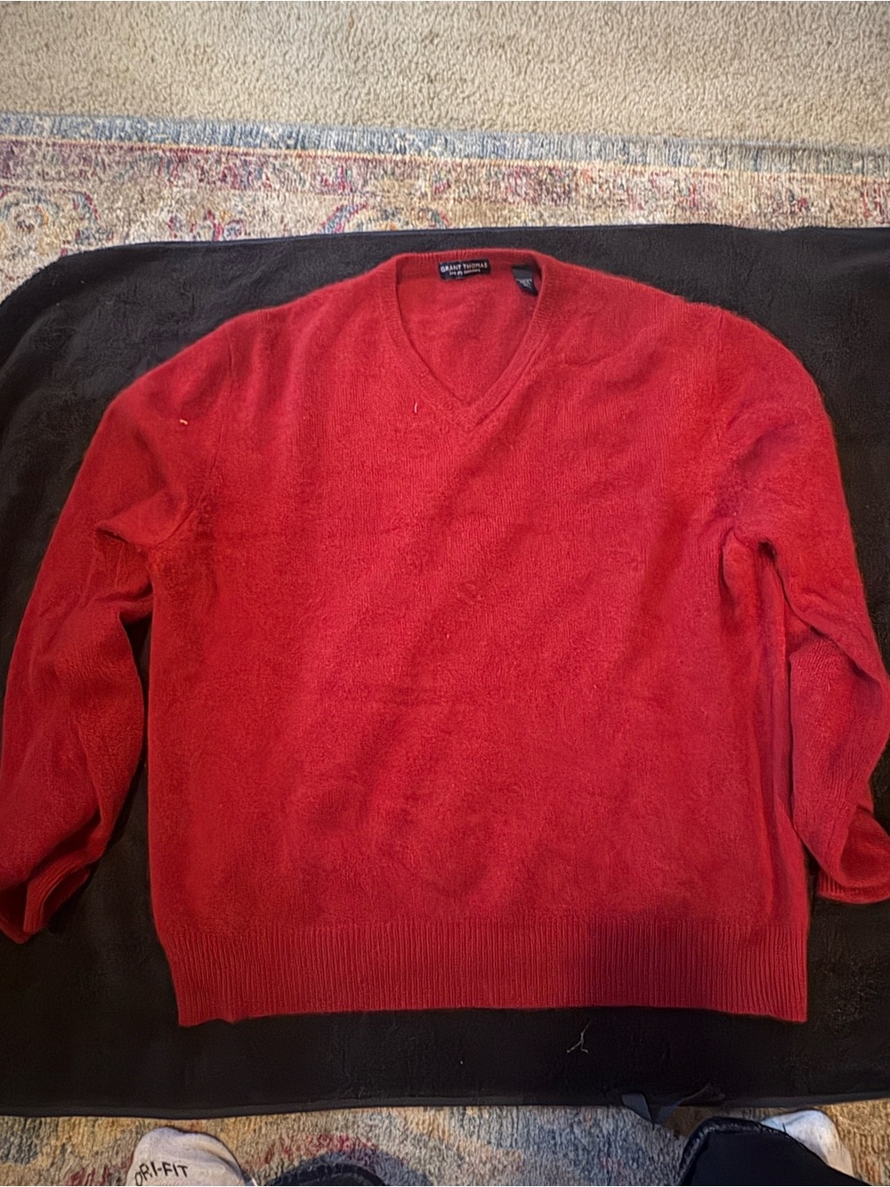 Grant Thomas 2ply Cashmere Mens Long Sleeve Pullover Sweater  Size XL